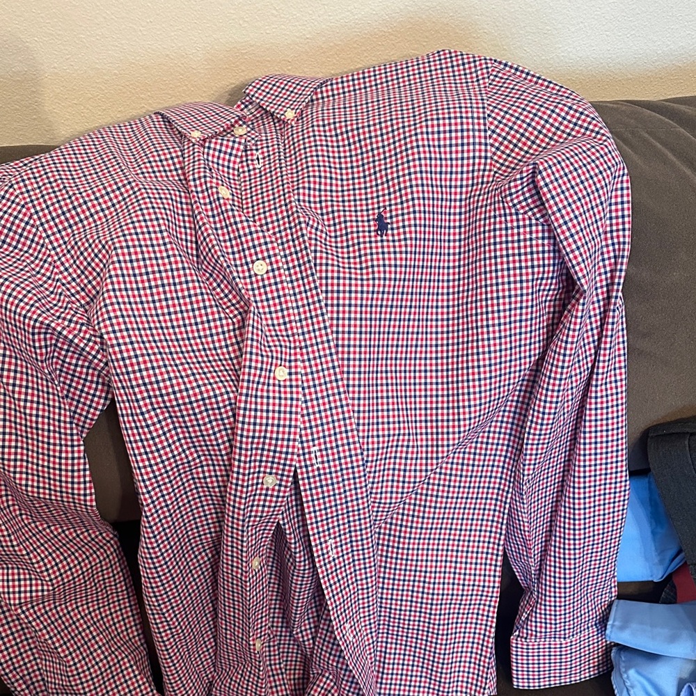 Polo by Ralph Lauren Red and Blue Plaid Men's Shirt